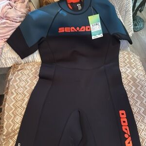 Kids Swim Wetsuit - Black and Blue